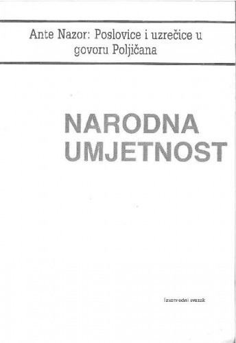 Poslovice i uzrečice u govoru Poljičana