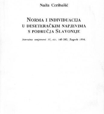 Norma i individuacija u deseteračkim napjevima s područja Slavonije