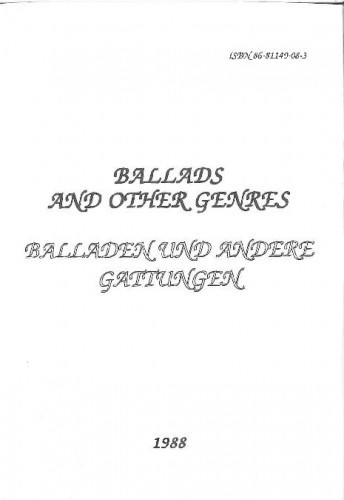 Ballads and other Genres / Balladen und andere Gattungen