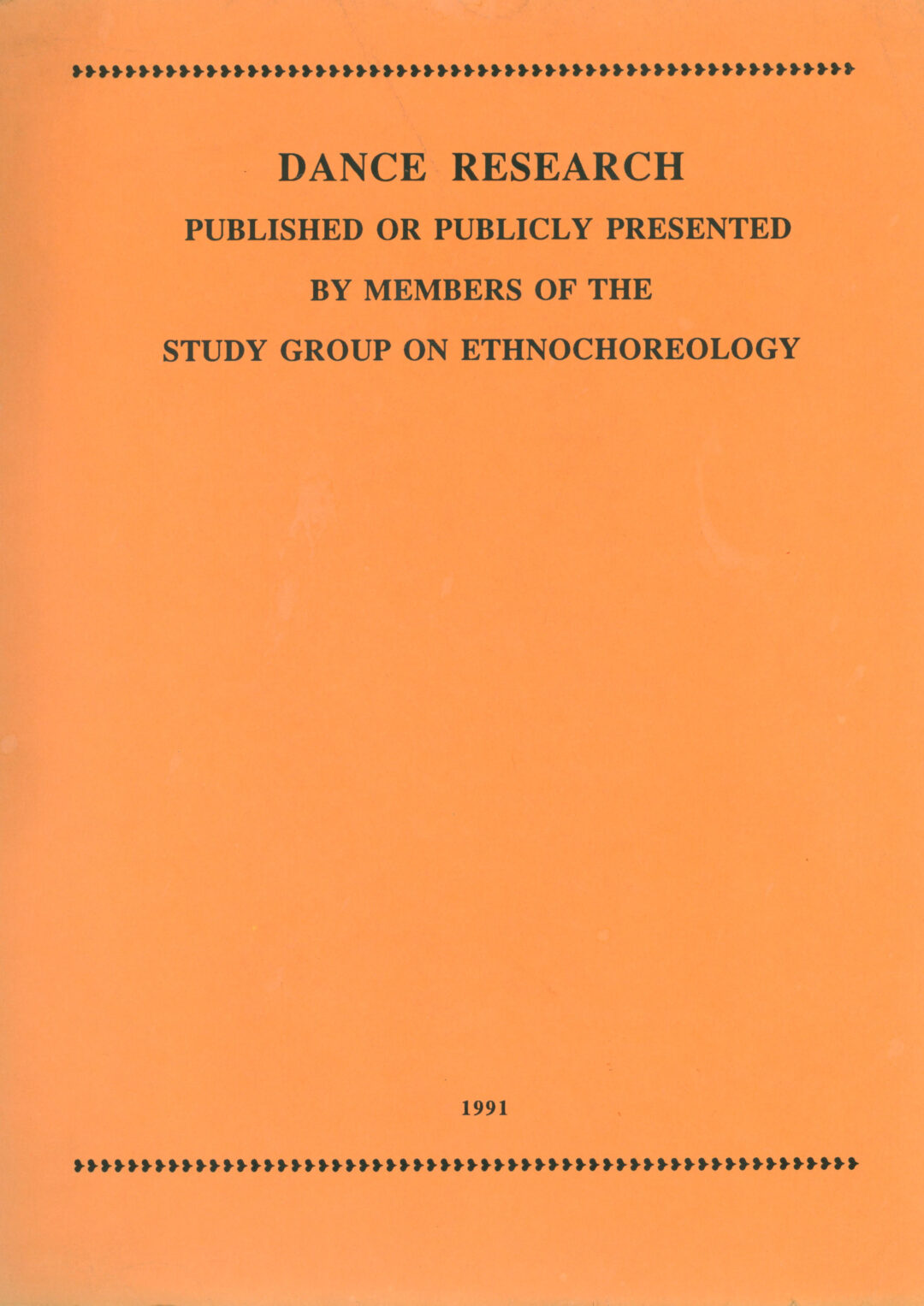 Dance Research 1991.