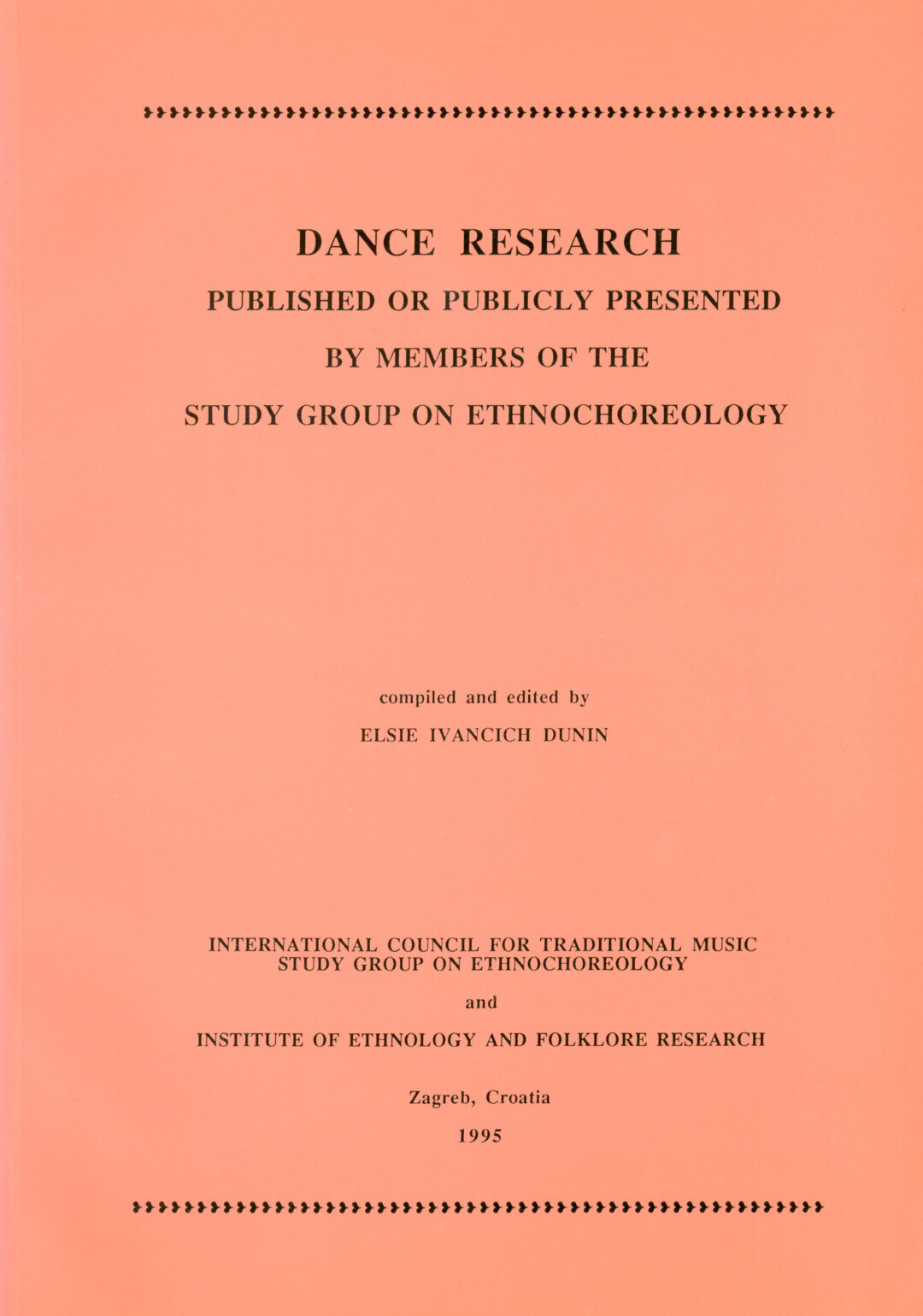 Dance Research 1995.