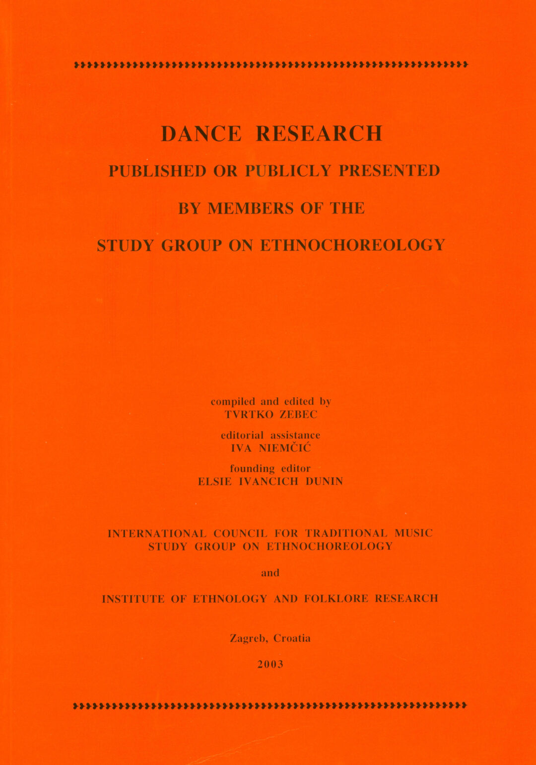 Dance Research 2003.